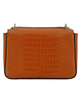 Bolsa de ombro de couro Jimmy Choo âmbar laranja